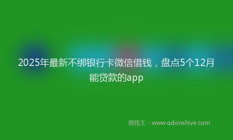 2025年最新不绑银行卡微信借钱，盘点5个12月能贷款的app