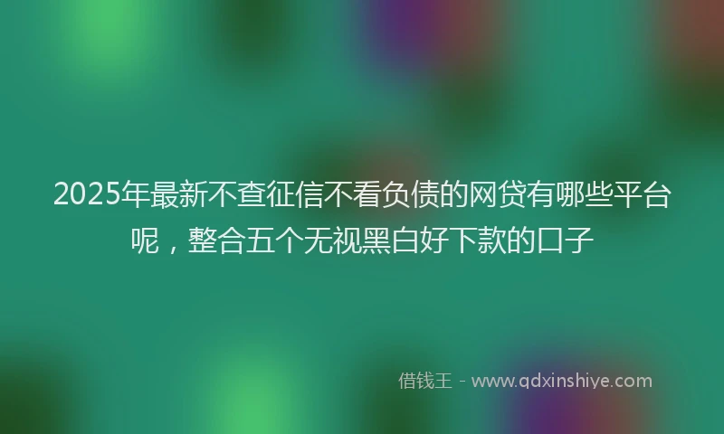 2025年最新不查征信不看负债的网贷有哪些平台呢，整合五个无视黑白好下款的口子
