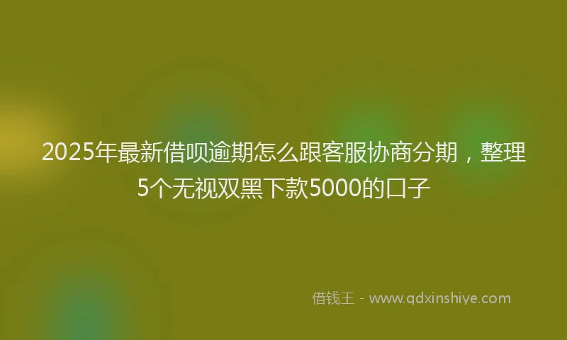 2025年最新借呗逾期怎么跟客服协商分期，整理5个无视双黑下款5000的口子