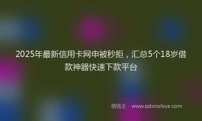 2025年最新信用卡网申被秒拒，汇总5个18岁借款神器快速下款平台