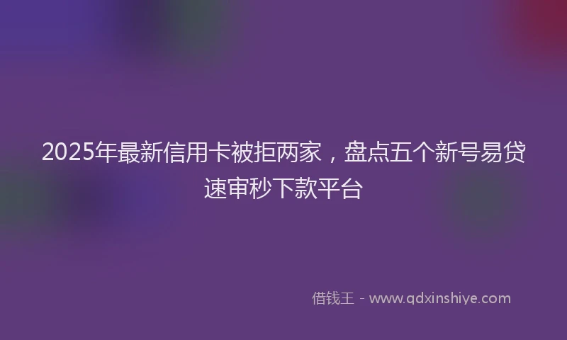 2025年最新信用卡被拒两家，盘点五个新号易贷速审秒下款平台
