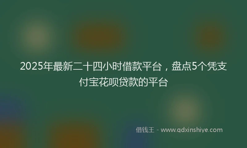 2025年最新二十四小时借款平台，盘点5个凭支付宝花呗贷款的平台