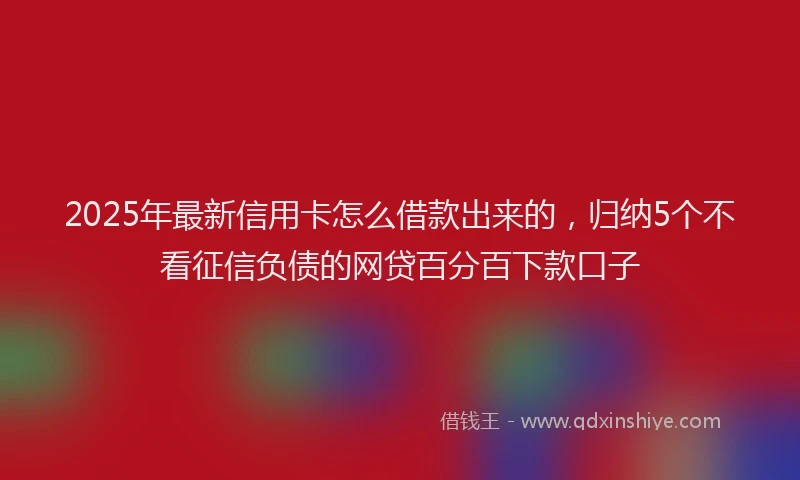 2025年最新信用卡怎么借款出来的，归纳5个不看征信负债的网贷百分百下款口子
