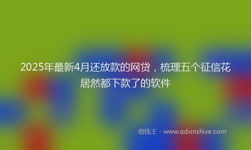2025年最新4月还放款的网贷，梳理五个征信花居然都下款了的软件