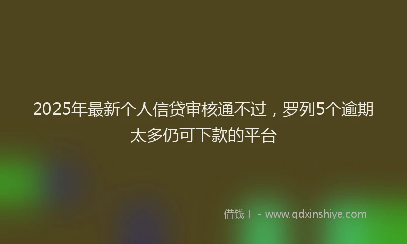 2025年最新个人信贷审核通不过，罗列5个逾期太多仍可下款的平台
