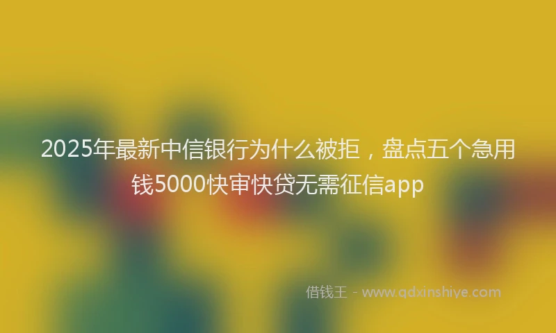 2025年最新中信银行为什么被拒，盘点五个急用钱5000快审快贷无需征信app