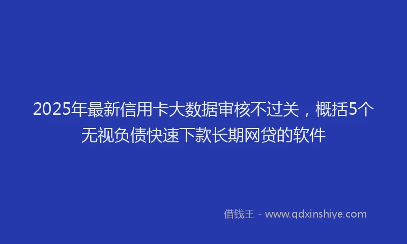 2025年最新信用卡大数据审核不过关，概括5个无视负债快速下款长期网贷的软件