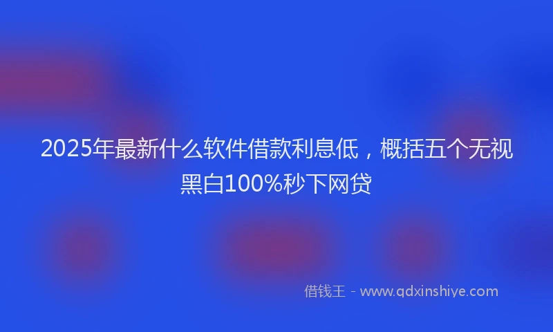 2025年最新什么软件借款利息低，概括五个无视黑白100%秒下网贷