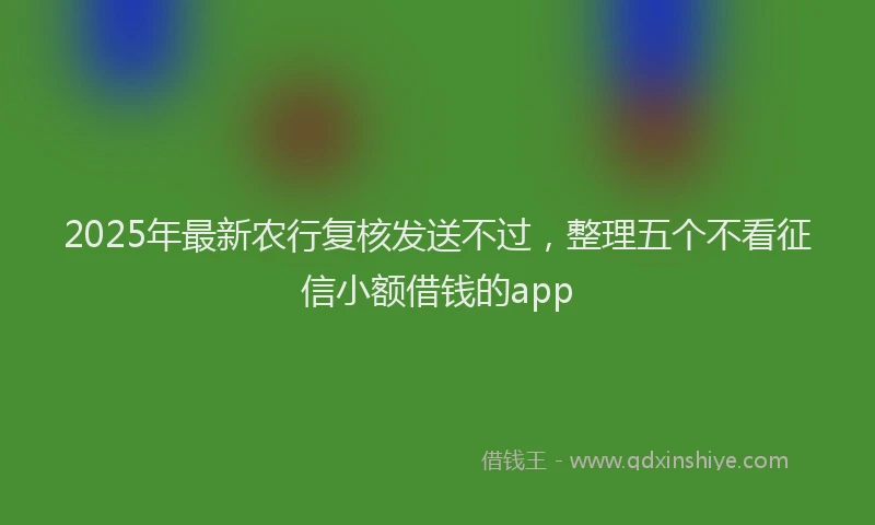 2025年最新农行复核发送不过，整理五个不看征信小额借钱的app