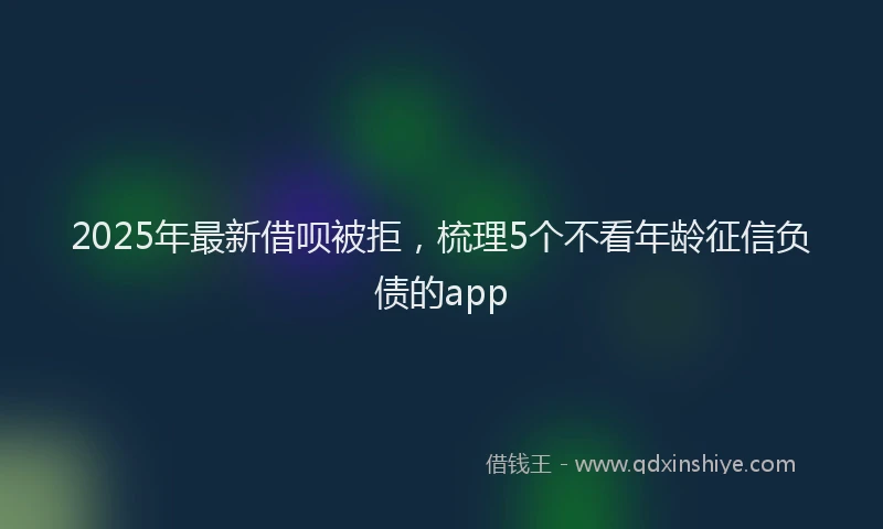 2025年最新借呗被拒，梳理5个不看年龄征信负债的app