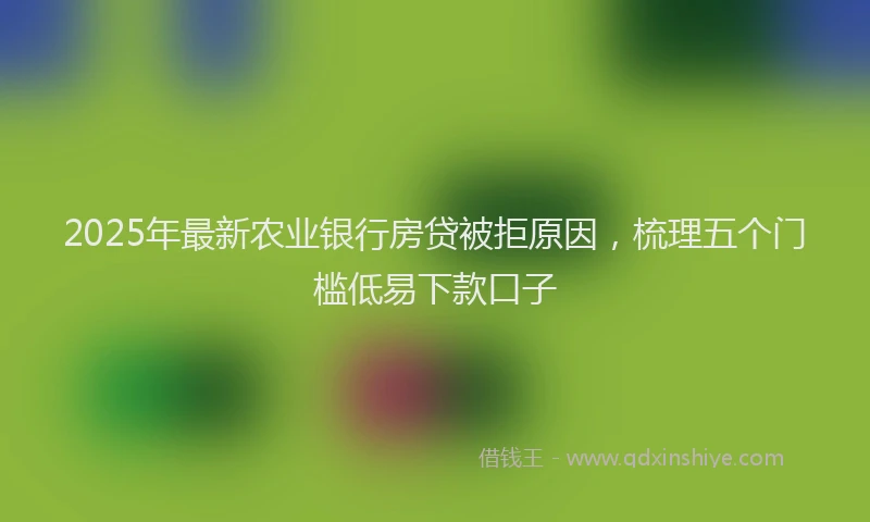 2025年最新农业银行房贷被拒原因，梳理五个门槛低易下款口子