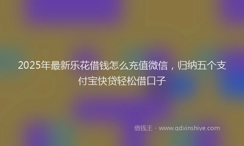 2025年最新乐花借钱怎么充值微信，归纳五个支付宝快贷轻松借口子