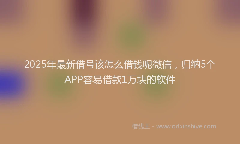2025年最新借号该怎么借钱呢微信，归纳5个APP容易借款1万块的软件