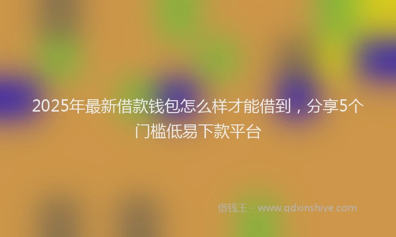 2025年最新借款钱包怎么样才能借到，分享5个门槛低易下款平台