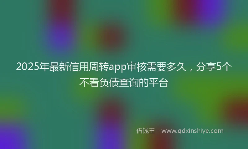 2025年最新信用周转app审核需要多久，分享5个不看负债查询的平台