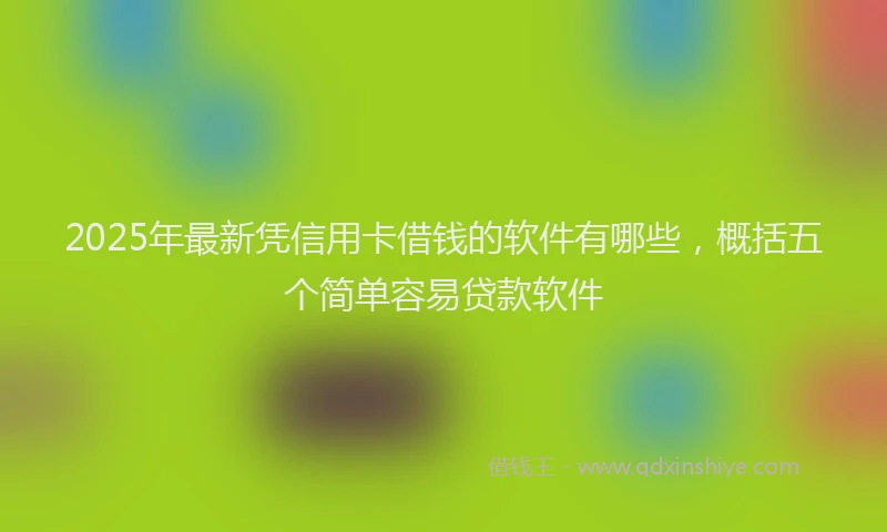 2025年最新凭信用卡借钱的软件有哪些，概括五个简单容易贷款软件