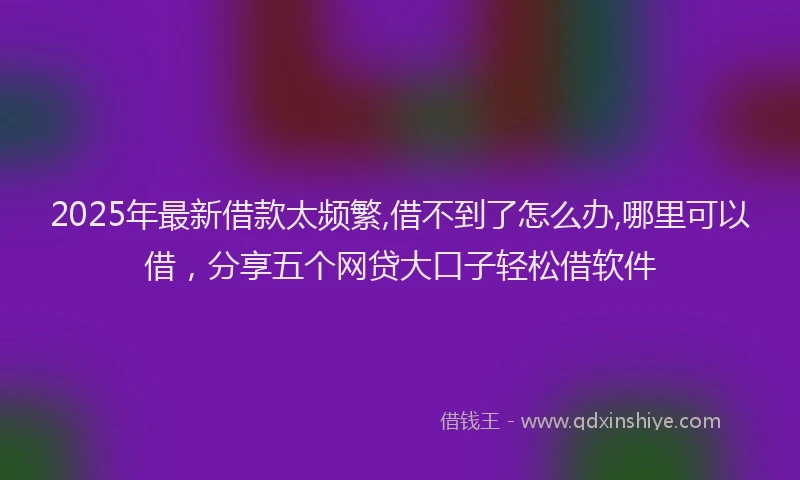 2025年最新借款太频繁,借不到了怎么办,哪里可以借，分享五个网贷大口子轻松借软件