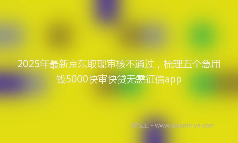 2025年最新京东取现审核不通过，梳理五个急用钱5000快审快贷无需征信app