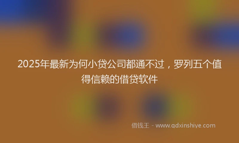 2025年最新为何小贷公司都通不过，罗列五个值得信赖的借贷软件