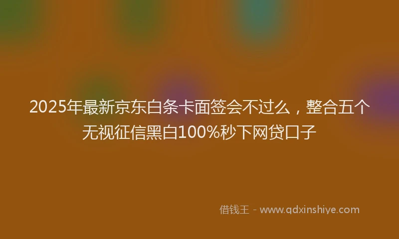 2025年最新京东白条卡面签会不过么，整合五个无视征信黑白100%秒下网贷口子