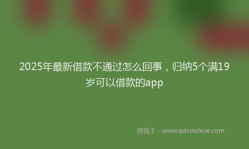 2025年最新借款不通过怎么回事，归纳5个满19岁可以借款的app