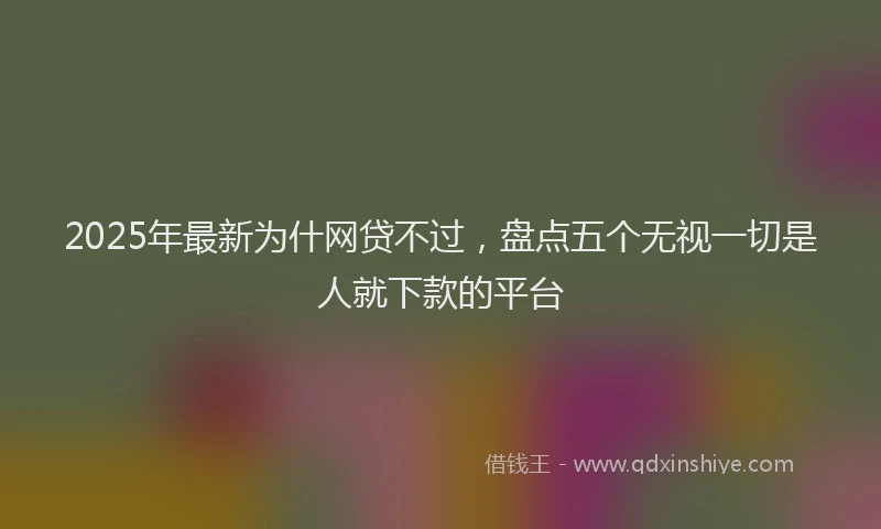 2025年最新为什网贷不过，盘点五个无视一切是人就下款的平台