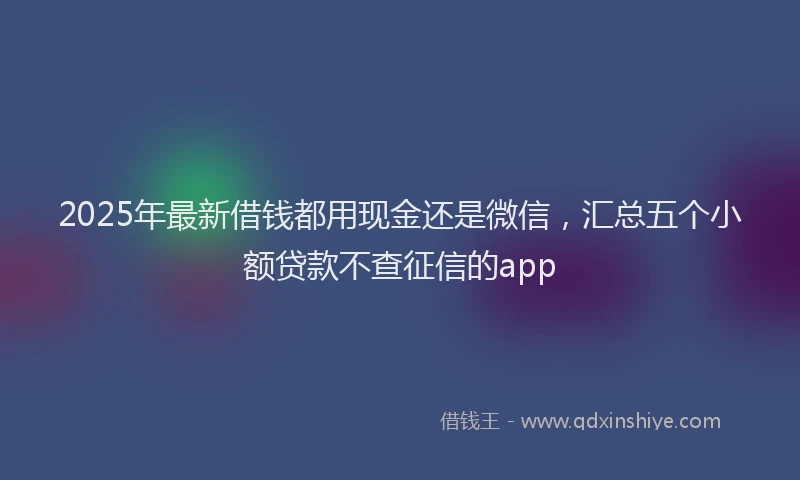 2025年最新借钱都用现金还是微信，汇总五个小额贷款不查征信的app