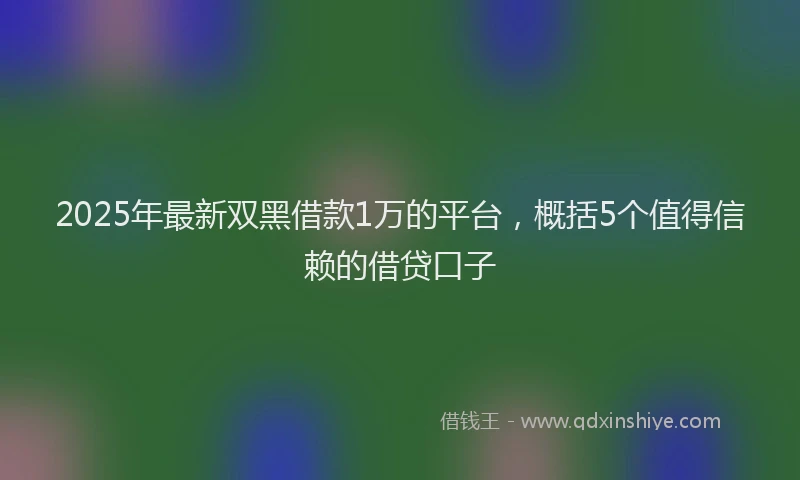 2025年最新双黑借款1万的平台，概括5个值得信赖的借贷口子