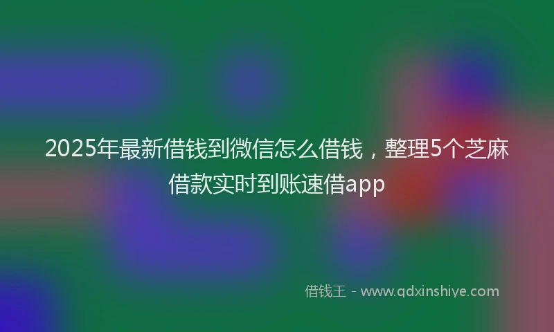 2025年最新借钱到微信怎么借钱，整理5个芝麻借款实时到账速借app