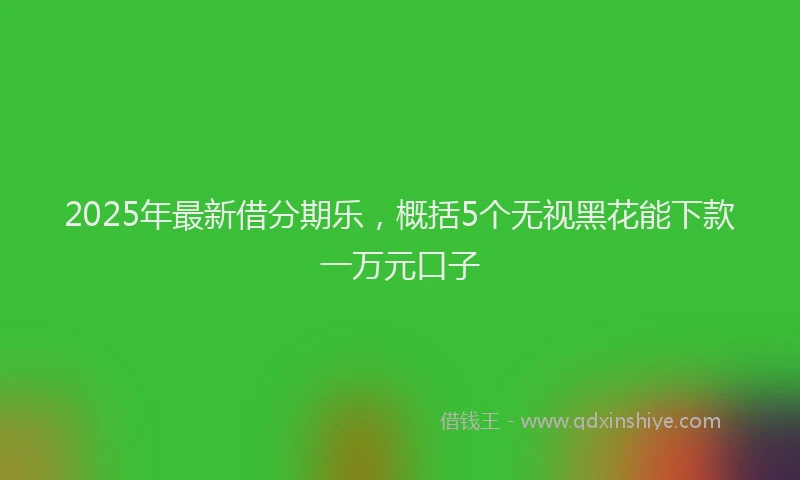 2025年最新借分期乐，概括5个无视黑花能下款一万元口子