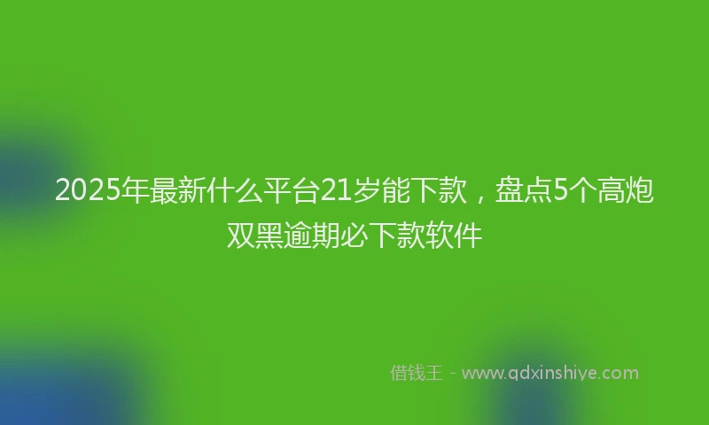 2025年最新什么平台21岁能下款，盘点5个高炮双黑逾期必下款软件