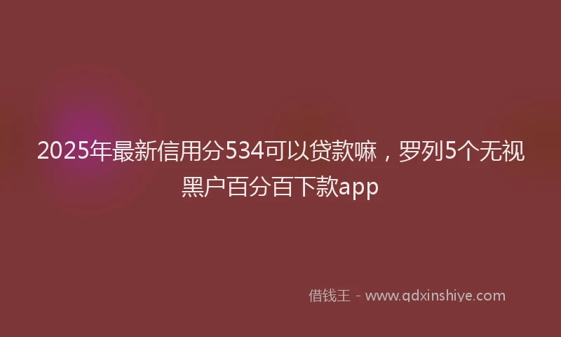 2025年最新信用分534可以贷款嘛，罗列5个无视黑户百分百下款app