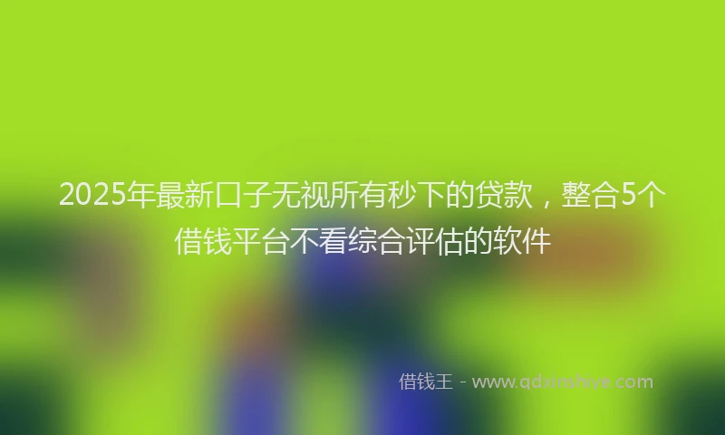 2025年最新口子无视所有秒下的贷款，整合5个借钱平台不看综合评估的软件