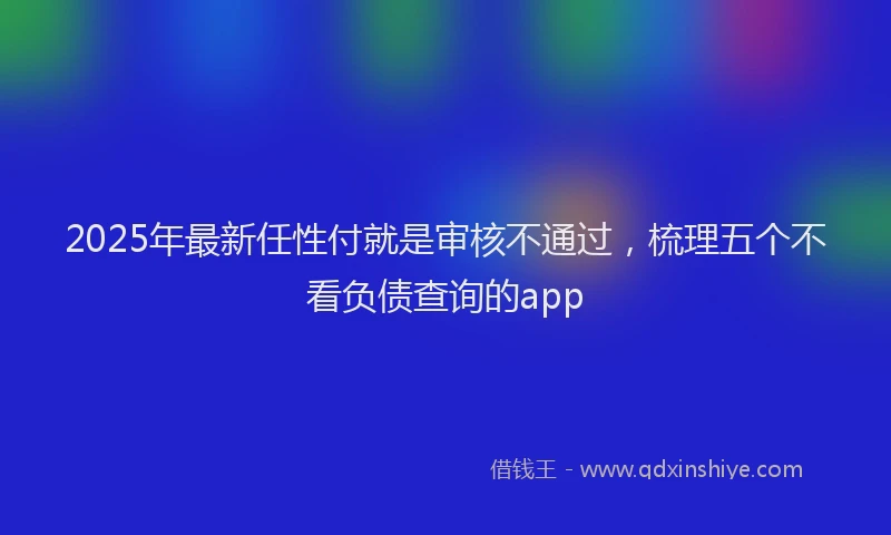 2025年最新任性付就是审核不通过，梳理五个不看负债查询的app