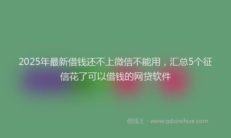 2025年最新借钱还不上微信不能用，汇总5个征信花了可以借钱的网贷软件