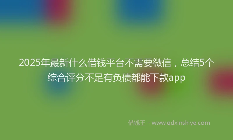 2025年最新什么借钱平台不需要微信，总结5个综合评分不足有负债都能下款app