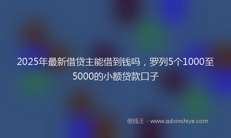 2025年最新借贷主能借到钱吗，罗列5个1000至5000的小额贷款口子