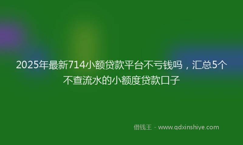 2025年最新714小额贷款平台不亏钱吗，汇总5个不查流水的小额度贷款口子