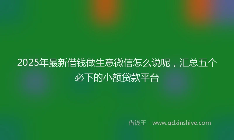 2025年最新借钱做生意微信怎么说呢，汇总五个必下的小额贷款平台
