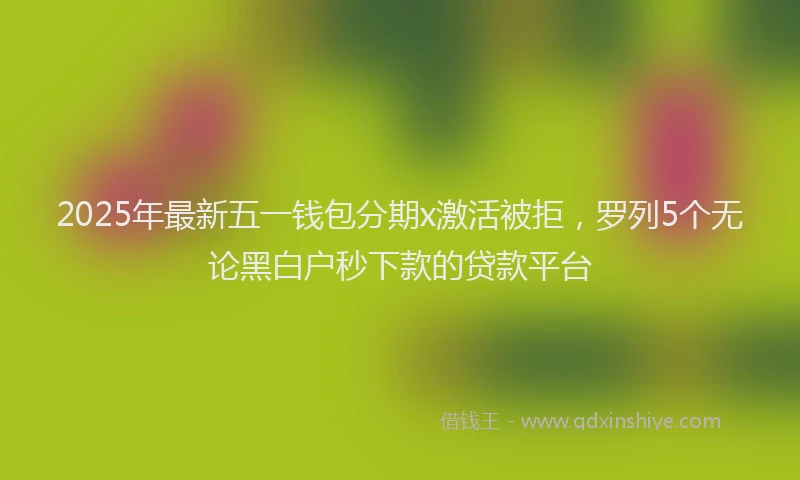 2025年最新五一钱包分期x激活被拒，罗列5个无论黑白户秒下款的贷款平台