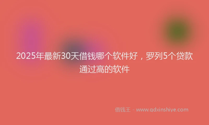 2025年最新30天借钱哪个软件好，罗列5个贷款通过高的软件