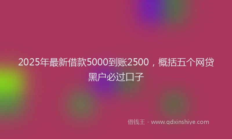 2025年最新借款5000到账2500，概括五个网贷黑户必过口子