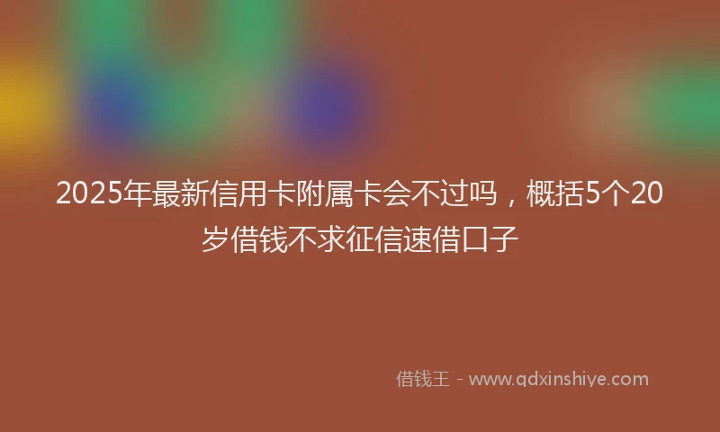2025年最新信用卡附属卡会不过吗，概括5个20岁借钱不求征信速借口子