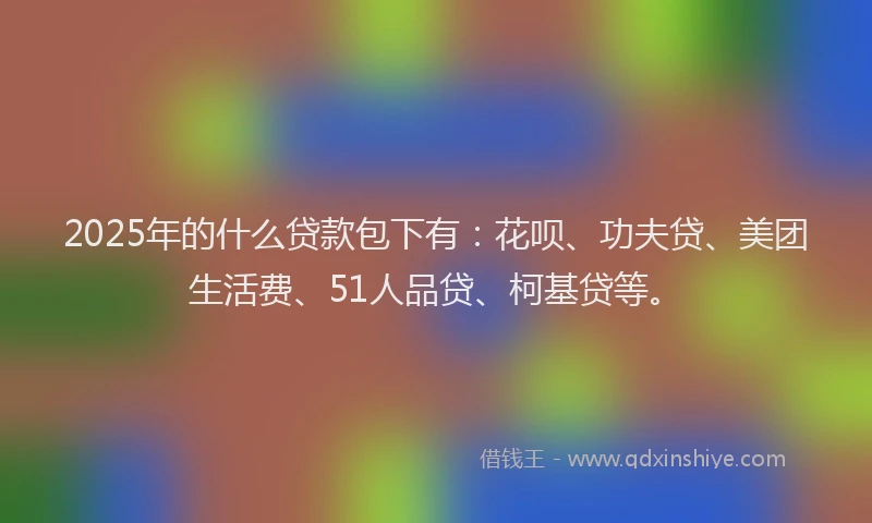 2025年的什么贷款包下有：花呗、功夫贷、美团生活费、51人品贷、柯基贷等。