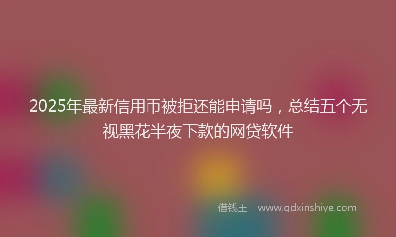 2025年最新信用币被拒还能申请吗，总结五个无视黑花半夜下款的网贷软件
