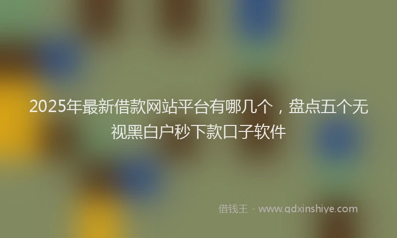 2025年最新借款网站平台有哪几个，盘点五个无视黑白户秒下款口子软件