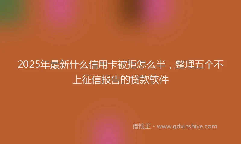 2025年最新什么信用卡被拒怎么半，整理五个不上征信报告的贷款软件