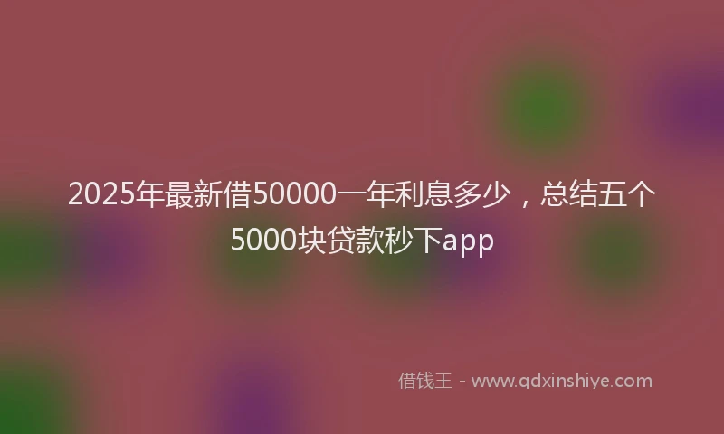 2025年最新借50000一年利息多少，总结五个5000块贷款秒下app