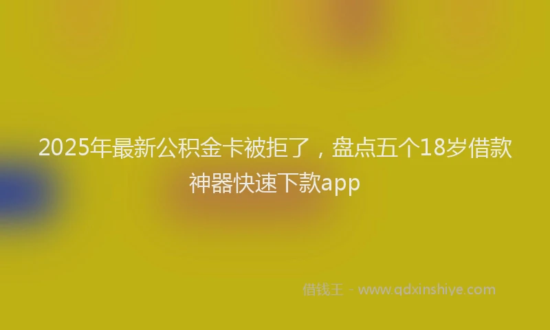2025年最新公积金卡被拒了，盘点五个18岁借款神器快速下款app
