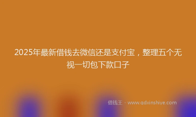 2025年最新借钱去微信还是支付宝，整理五个无视一切包下款口子